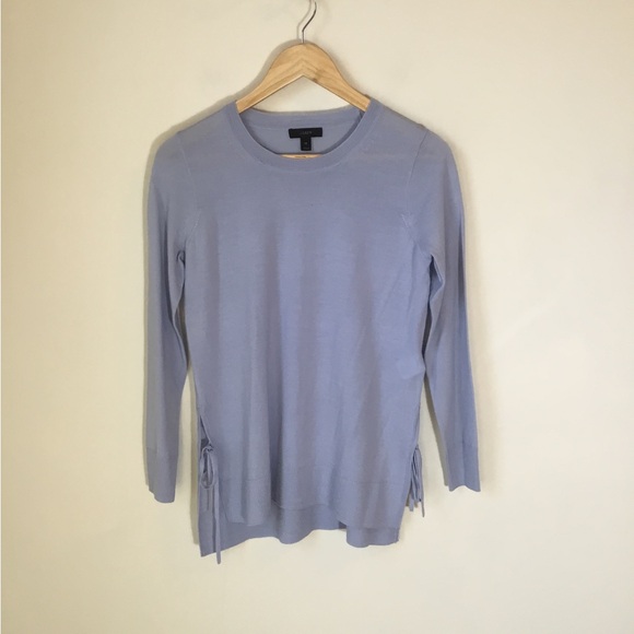 J. Crew Sweaters - J. Crew Merino Wool Side Slit‎ Tie Crew Neck Sweater